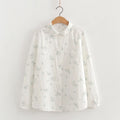 Embroidered Cotton Women's Long Sleeve Shirts White Blue 2026 Spring New Casual Women Loose Blouses and Tops Fine Female Clothes