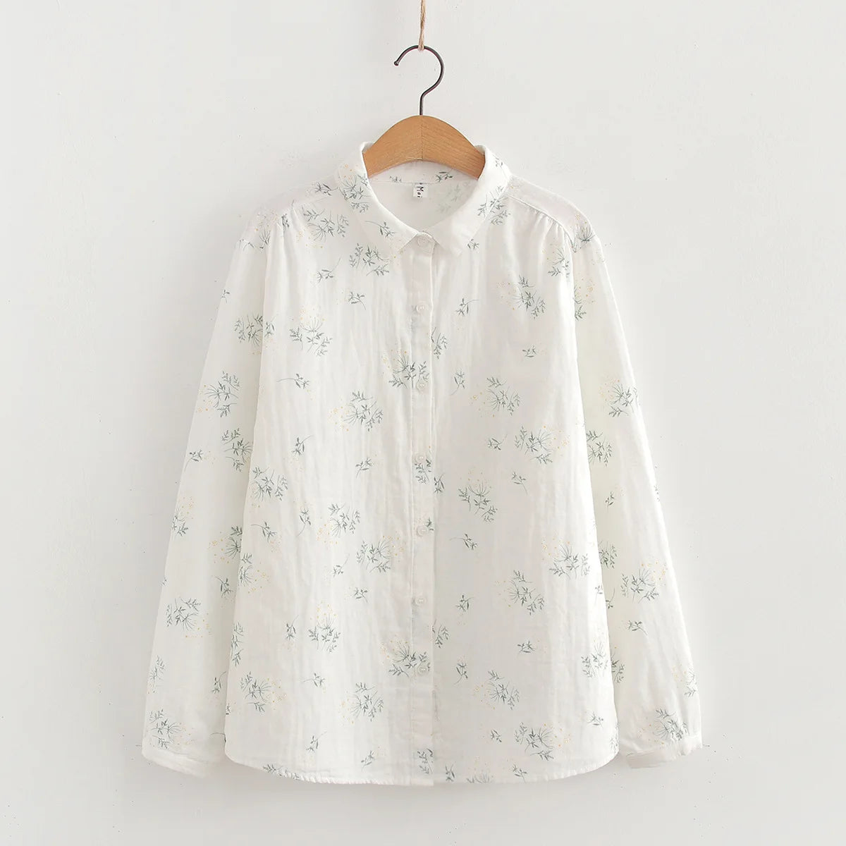 Embroidered Cotton Women's Long Sleeve Shirts White Blue 2026 Spring New Casual Women Loose Blouses and Tops Fine Female Clothes