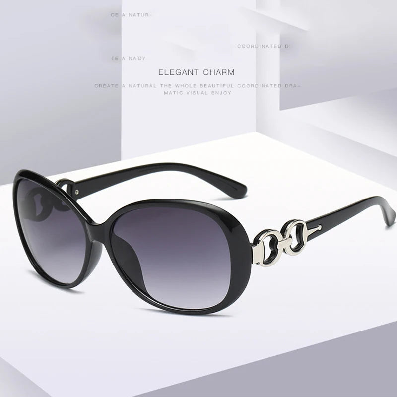 Óculos de Sol Feminino Oval Grande Clássico – Lente Degradê UV400