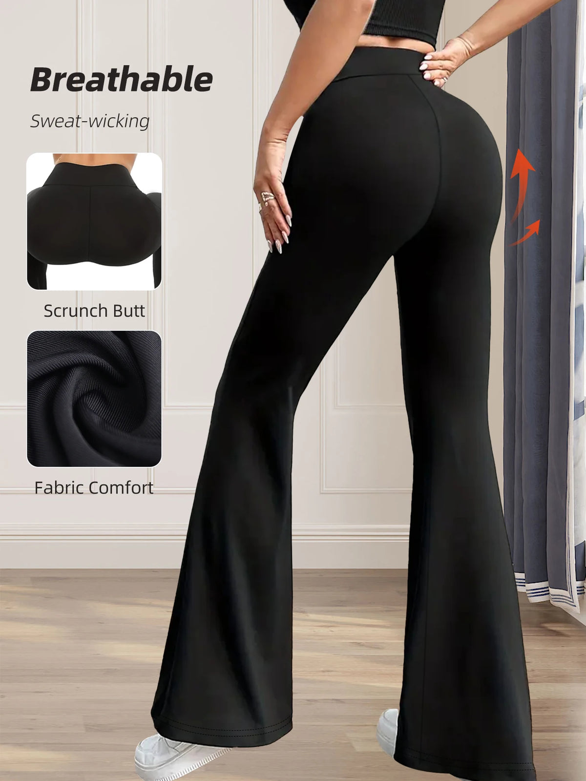 Calça Flare Feminina Cintura Alta Slim com Elastano