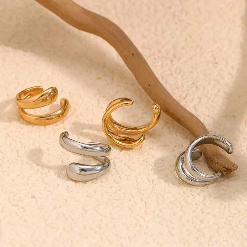 Brinco Ear Cuff Feminino Sem Furo Dourado ou Prateado – Piercing Fake Moderno