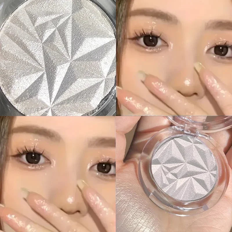 Paleta de Iluminador Facial 2 Tons com Efeito 3D – Brilho Cintilante e Contorno Matte