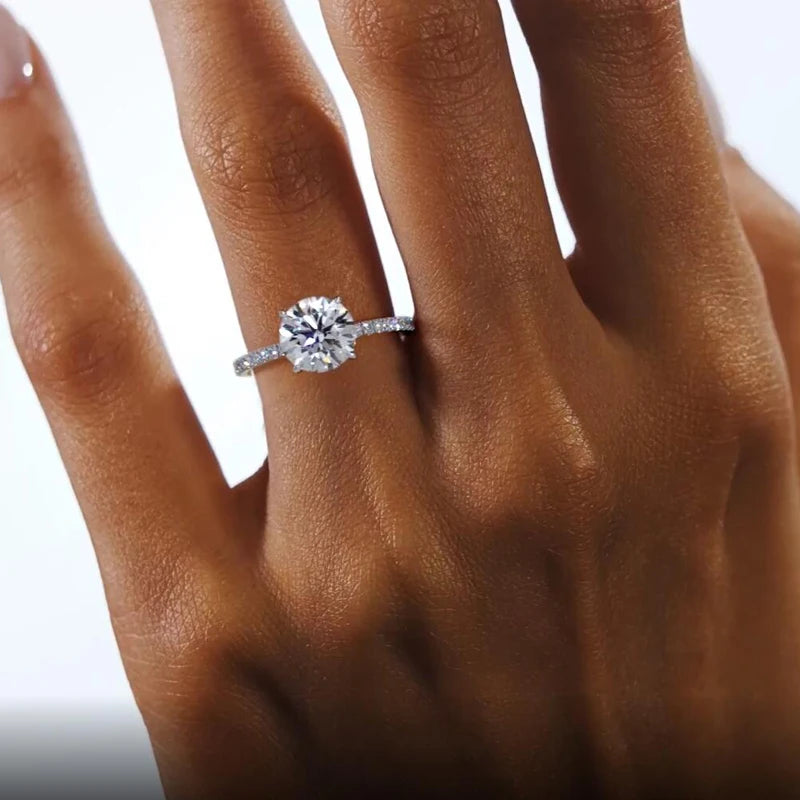 Anel Solitário Moissanite 2 Quilates Prata 925