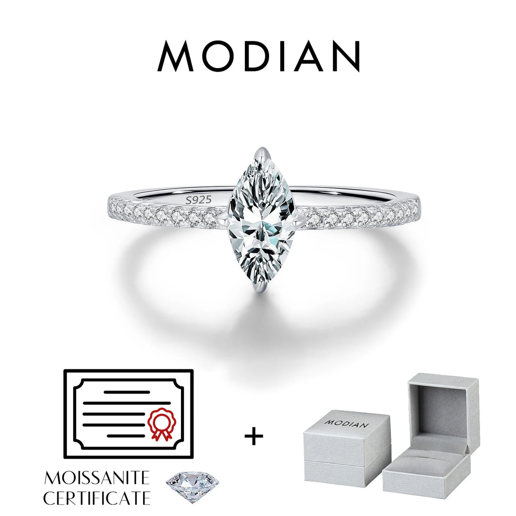 Anel Moissanite Losango Prata 925