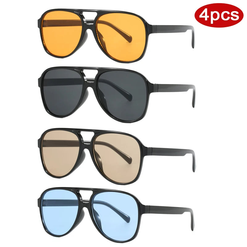 Óculos de Sol Degradê com Armação Grande Quadrada UV400