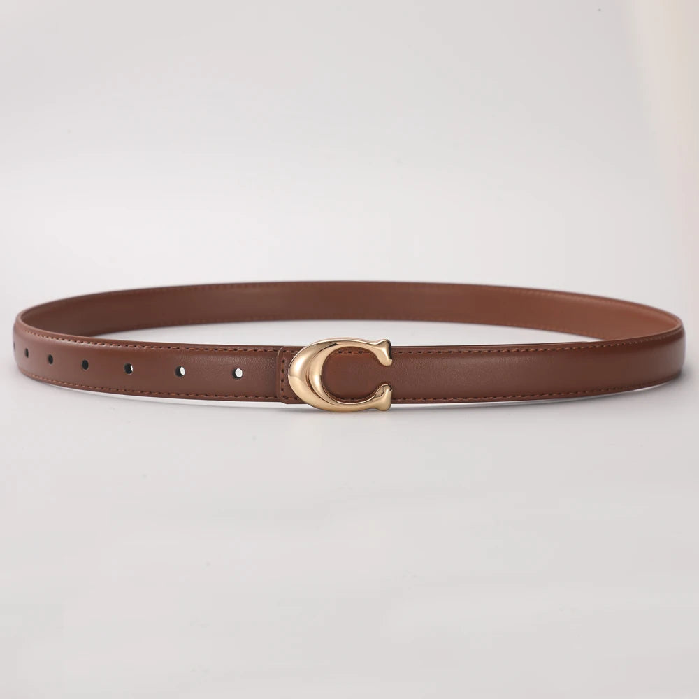 Cinto Feminino Fivela em C com Acabamento Liso