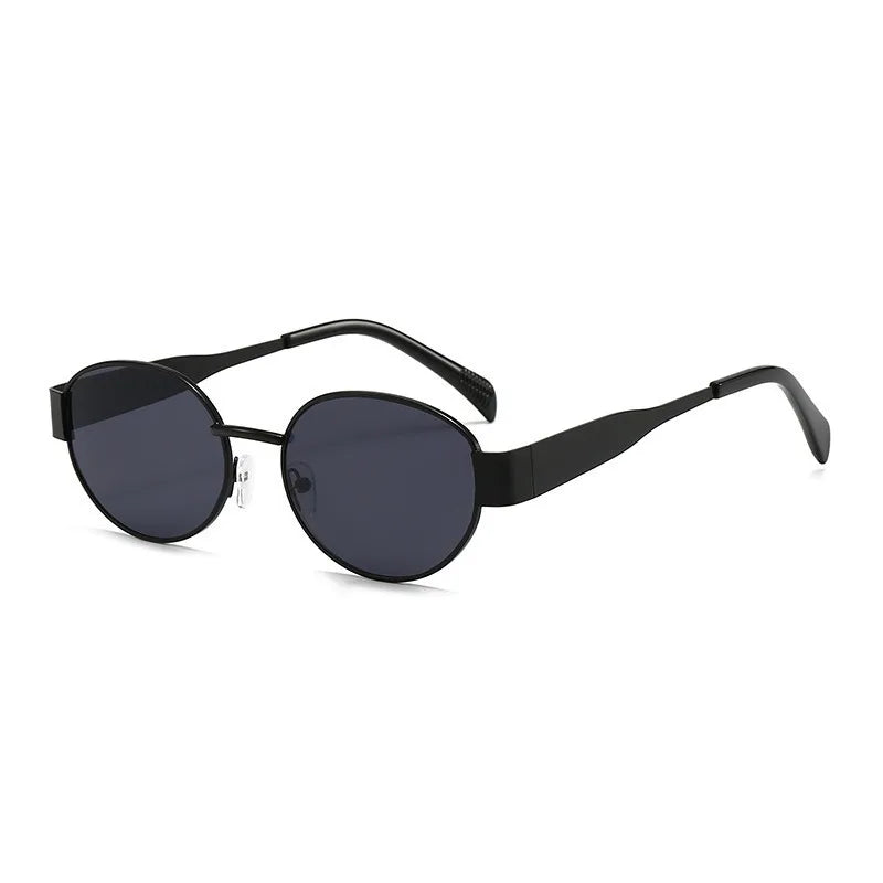 Óculos de Sol Feminino Oval com Armação Metálica, Estilo Urbano e Versátil (Grau até -4.0)