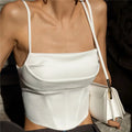 Top Feminino Cropped Alça Fina Costas Abertas com Amarração