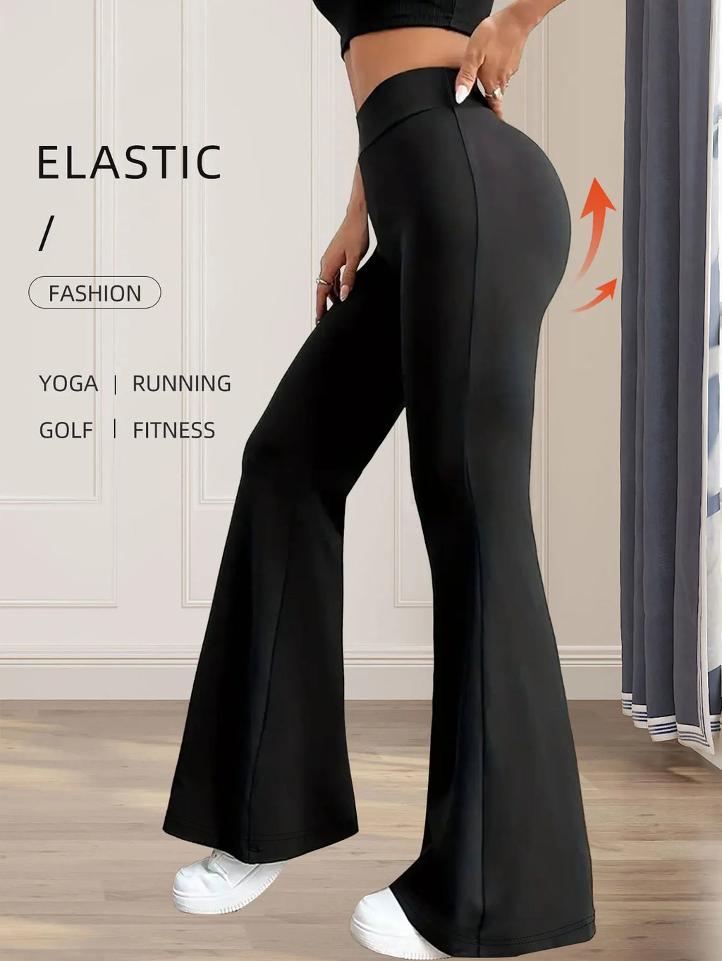 Calça Flare Feminina Cintura Alta Slim com Elastano