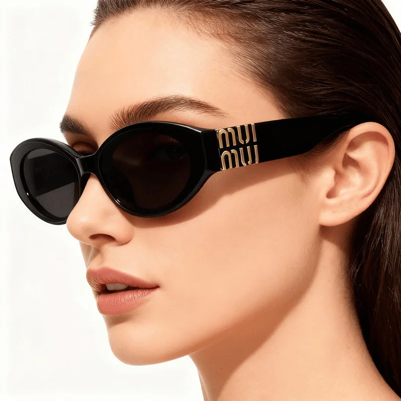 Óculos de Sol Glamour Oval Minimalista Unissex – UV400