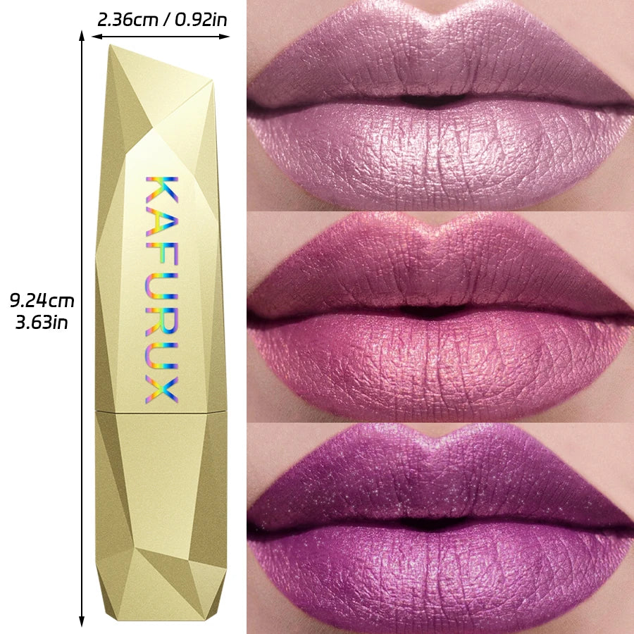 Batom Glitter Metálico Perolado – 21 Cores de Longa Duração