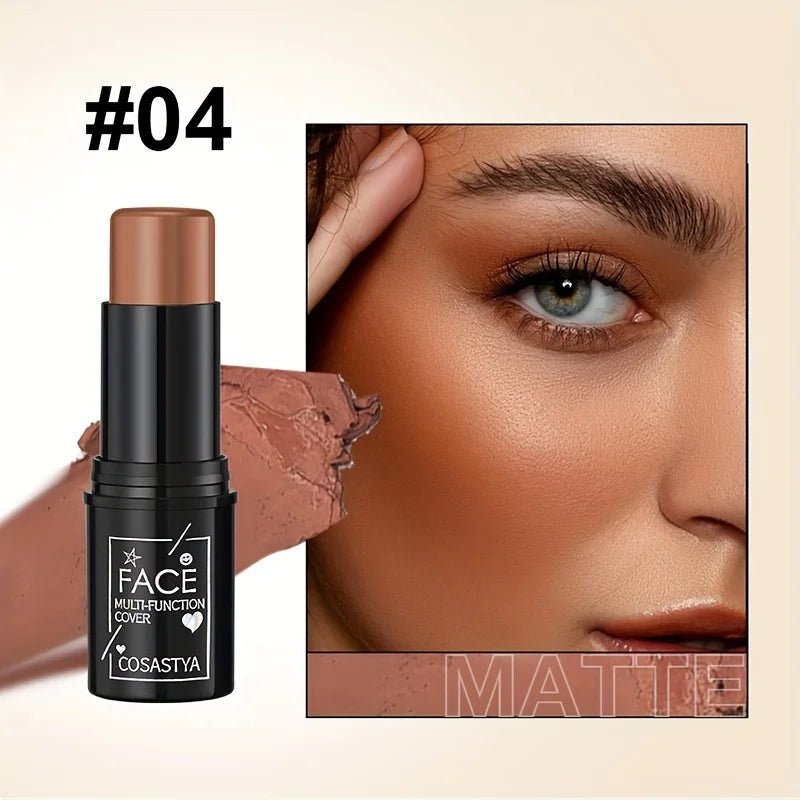 Bastão Multifuncional 3 em 1 para Maquiagem: Blush, Sombra e Iluminador à Prova d'Água