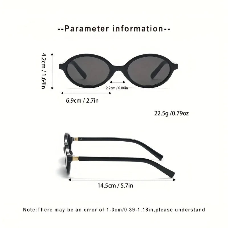 Óculos de Sol Oval Estilo Coreano Unissex – UV400