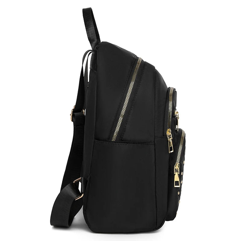 Mochila Feminina Pequena Casual com Bolsos Laterais – 4 Cores