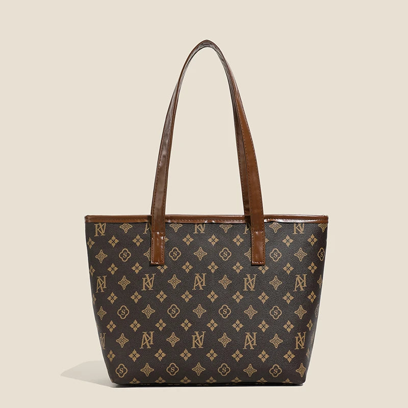 Bolsa Feminina Xadrez em Material Sintético, Grande Capacidade, Ideal para o Trabalho