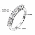 Anel Moissanite Prata 925 Aliança Clássica