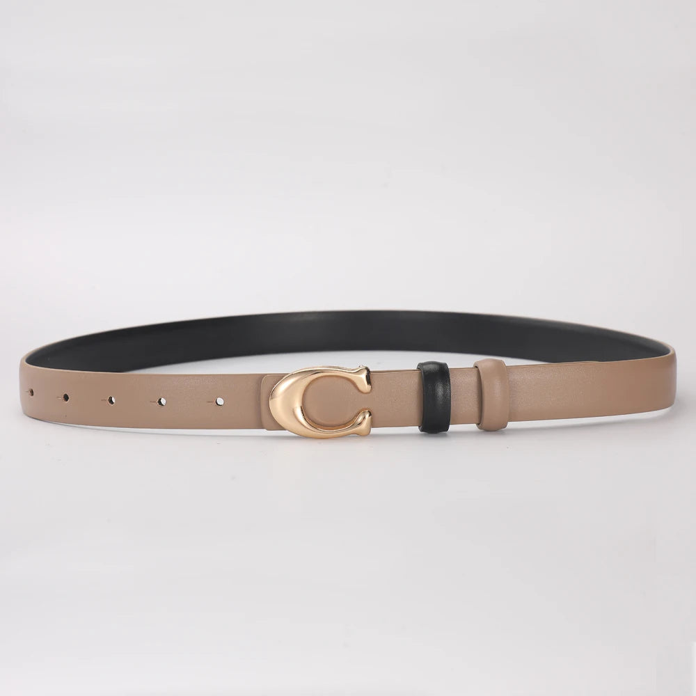 Cinto Feminino Fivela em C com Acabamento Liso